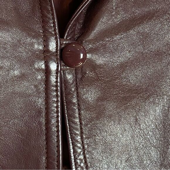 Foxmoor Retro 80s 70s Leather Jacket Blazer Coat Size 9 - Picture 3 of 15